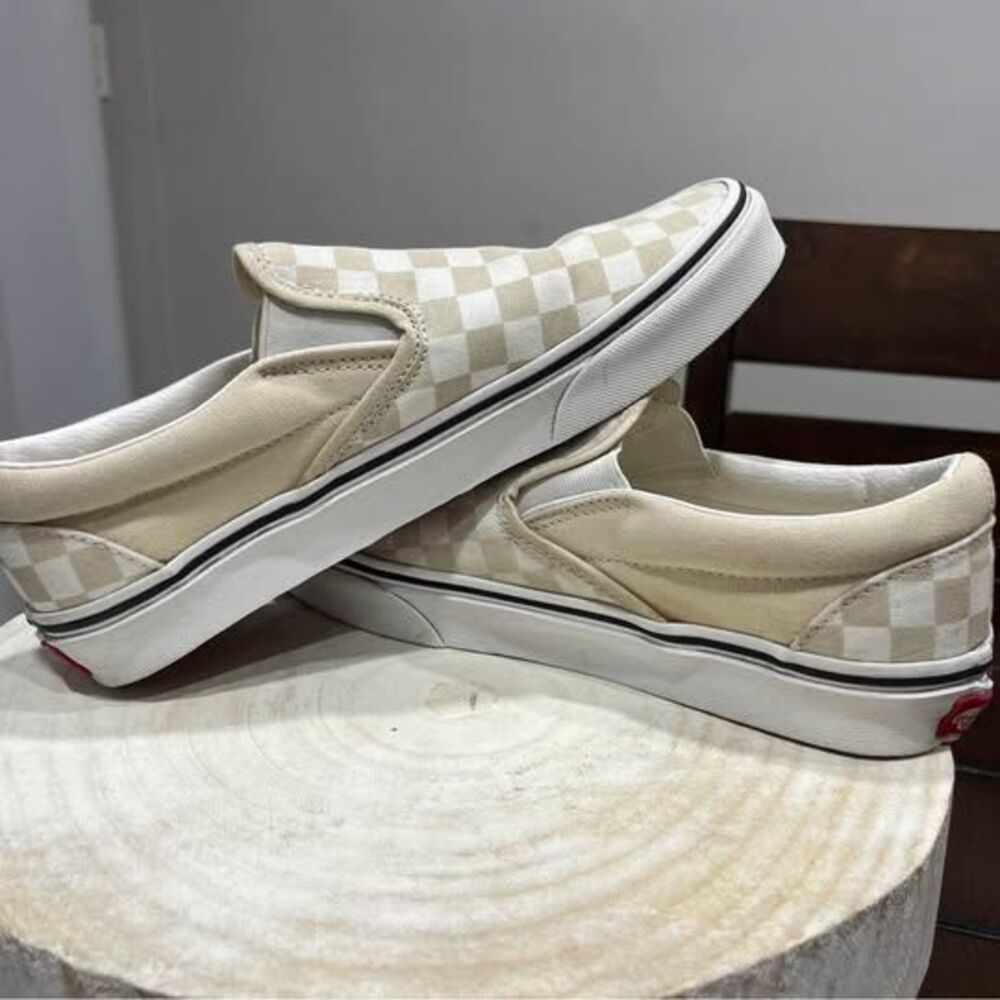 Vans Men's Classic Slip On Color Theory French Oak Checkerboard Shoes Size 7.5